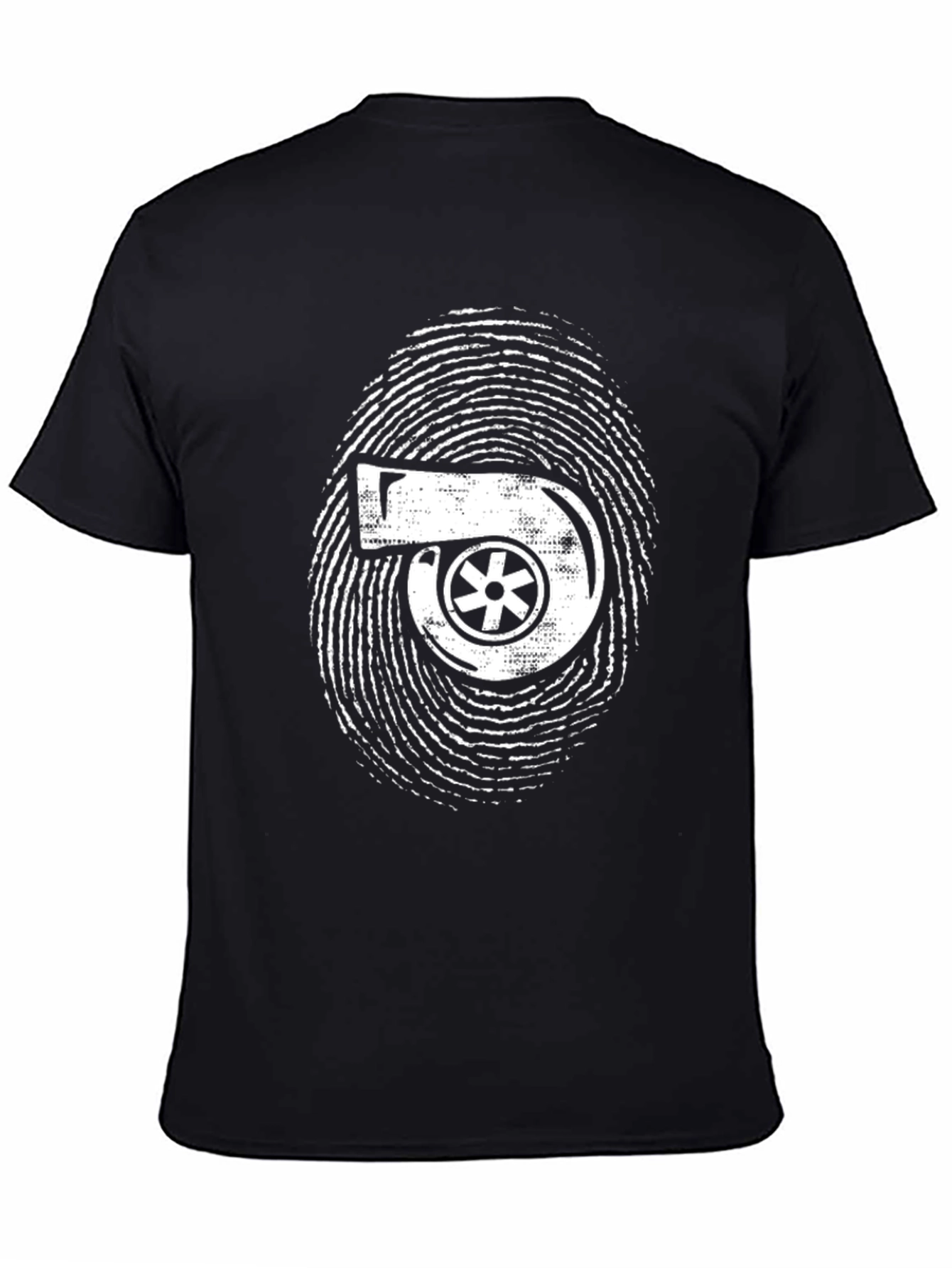 Turbo Fingerprint Graphic Black T-Shirt