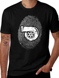 Turbo Fingerprint Graphic Black T-Shirt