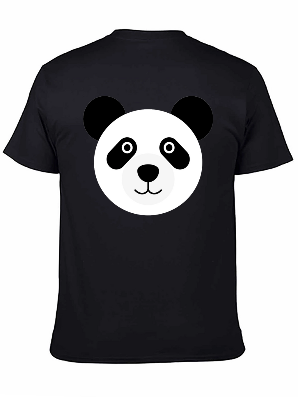 Cute Panda Face Black T-Shirt
