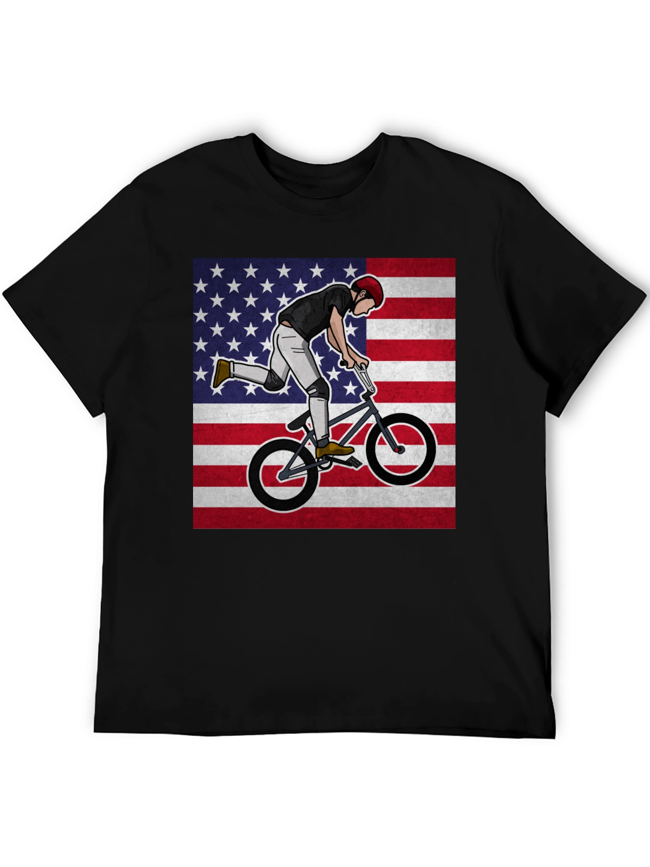 BMX Rider USA Flag Graphic Tee