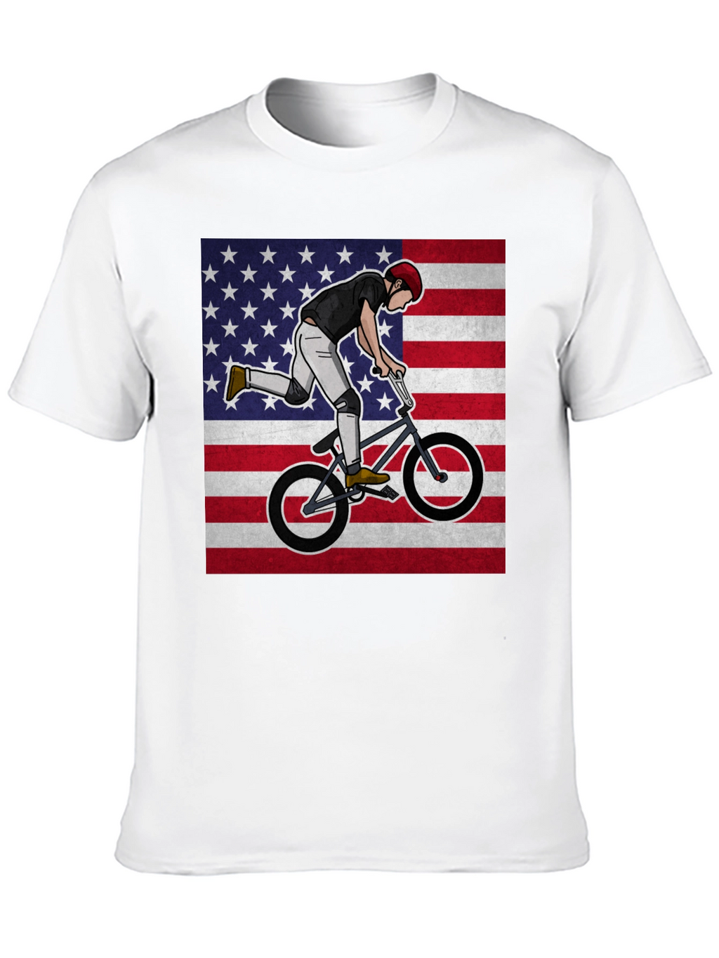 BMX Rider USA Flag Graphic Tee