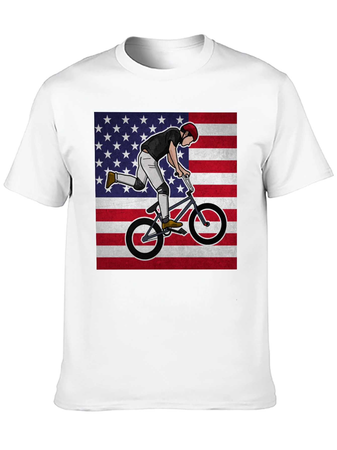BMX Rider USA Flag Graphic Tee