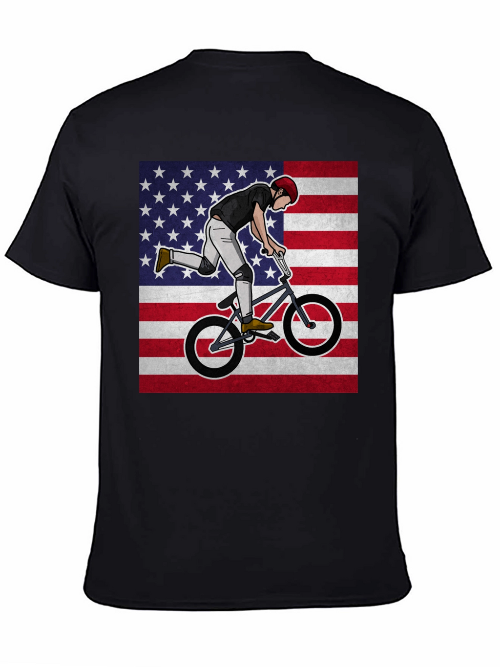 BMX Rider USA Flag Graphic Tee