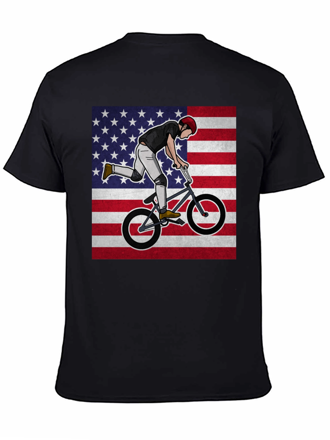 BMX Rider USA Flag Graphic Tee