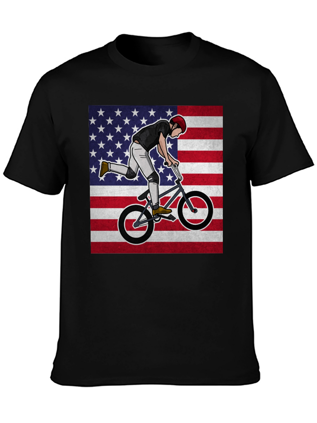 BMX Rider USA Flag Graphic Tee
