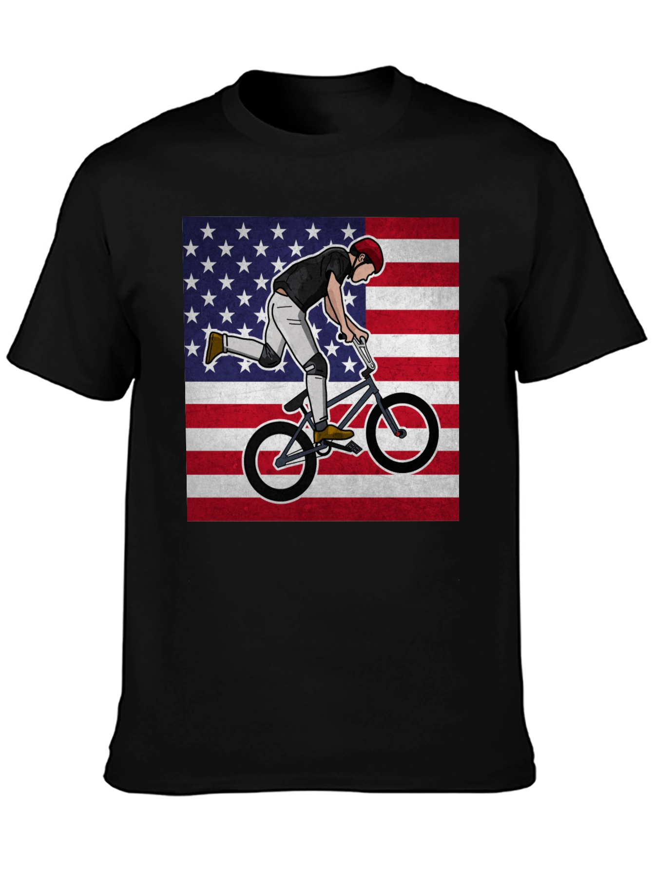 BMX Rider USA Flag Graphic Tee