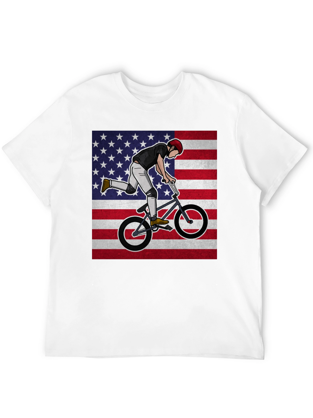 BMX Rider USA Flag Graphic Tee