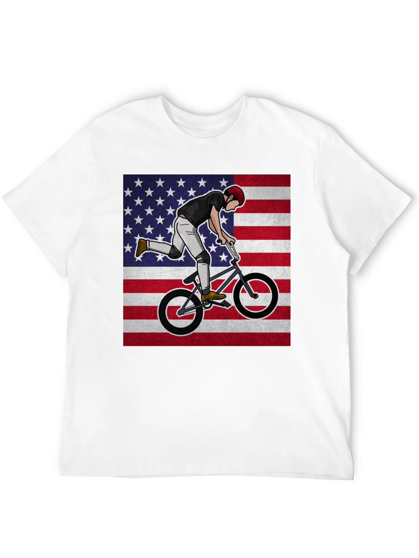 BMX Rider USA Flag Graphic Tee