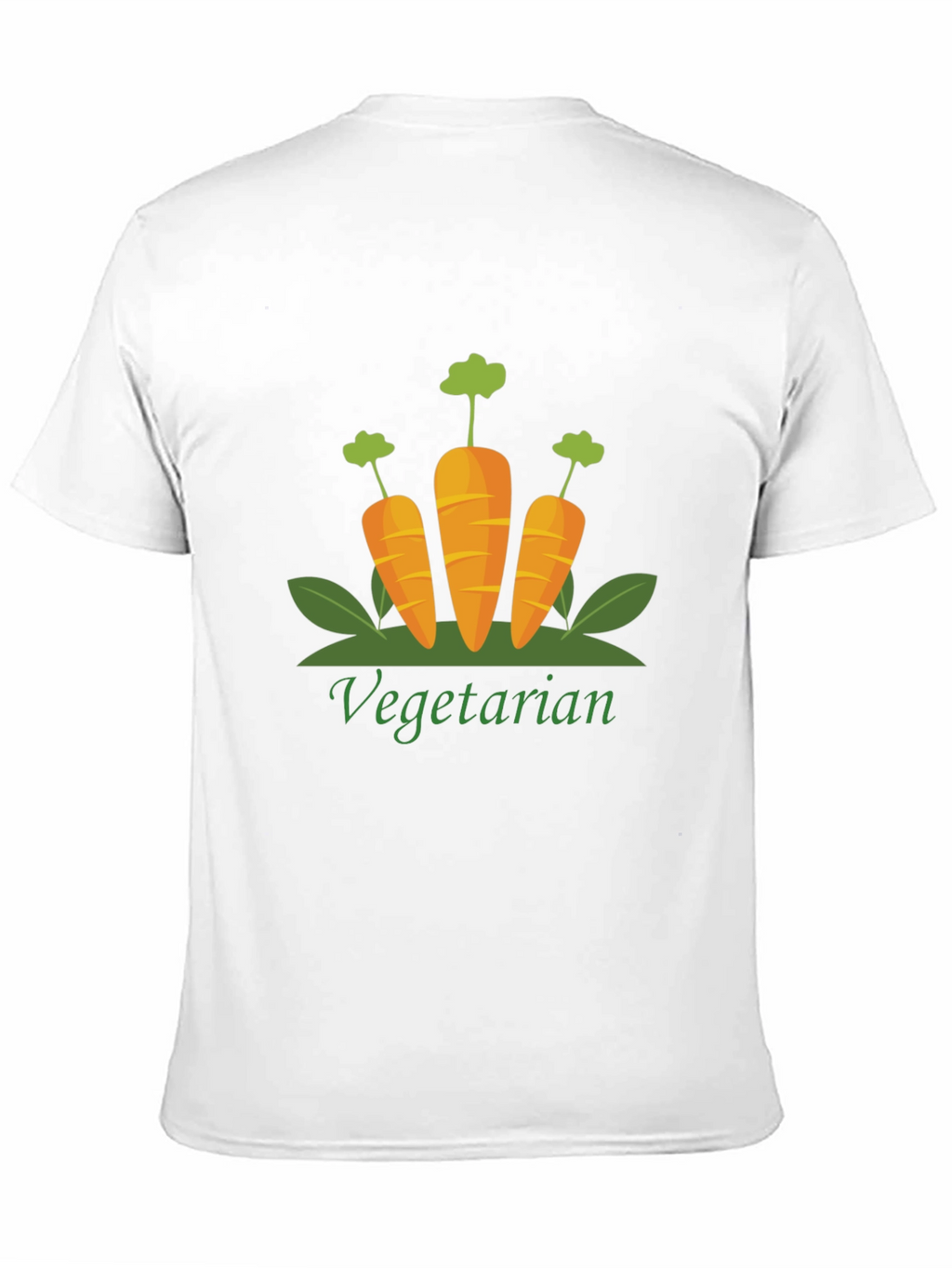 Vegetarian Carrot Graphic Print Black T-Shirt