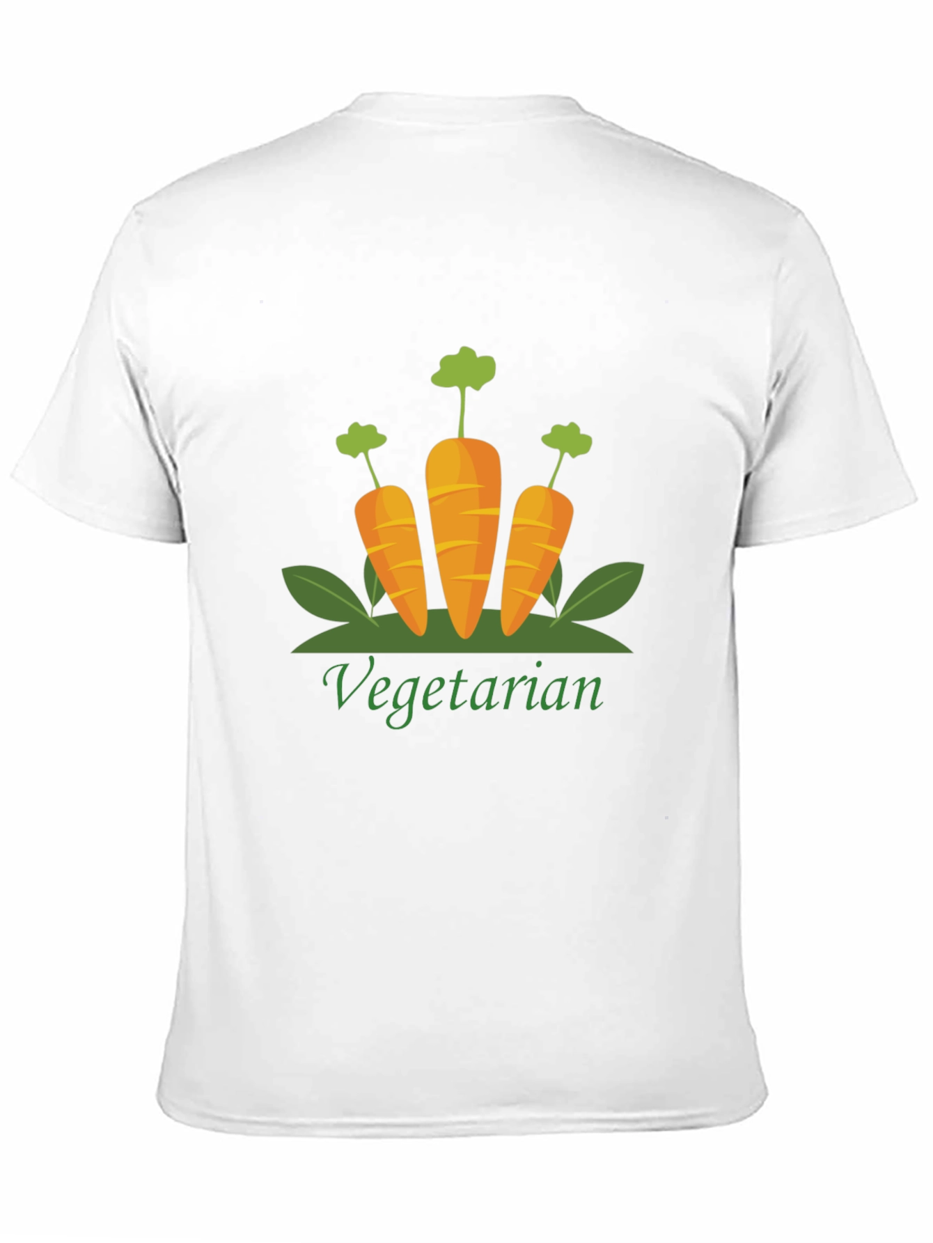 Vegetarian Carrot Graphic Print Black T-Shirt