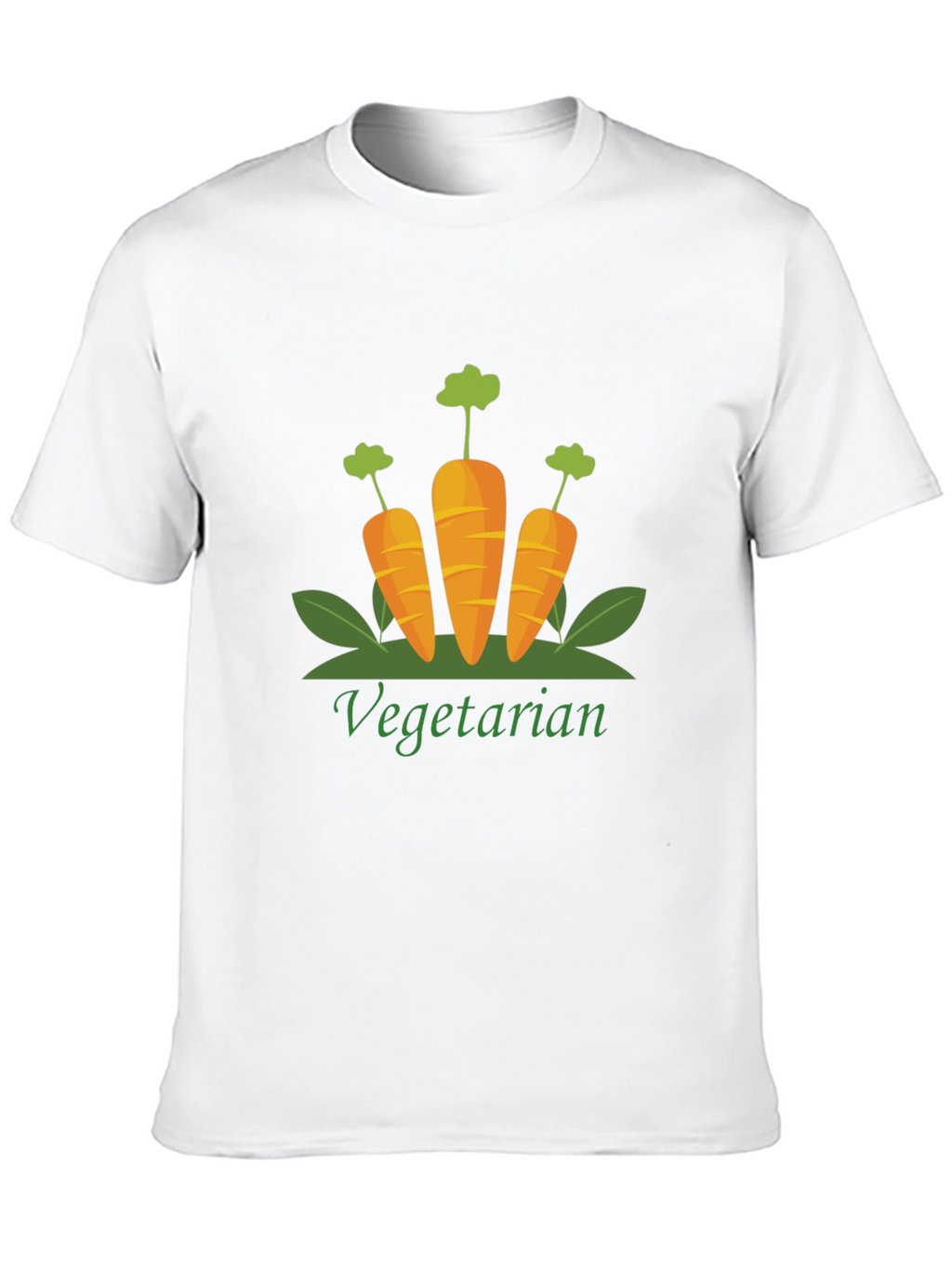 Vegetarian Carrot Graphic Print Black T-Shirt