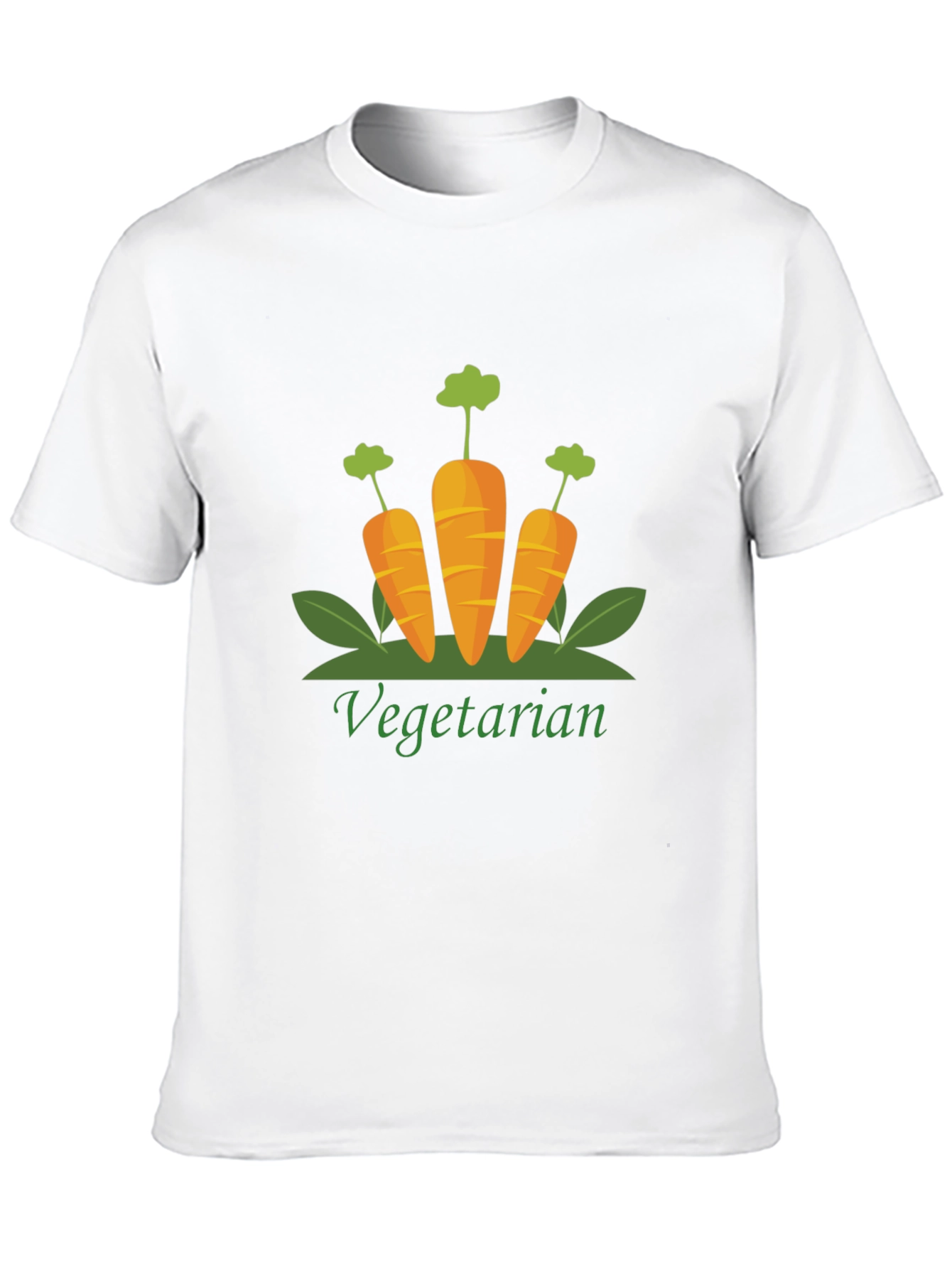 Vegetarian Carrot Graphic Print Black T-Shirt