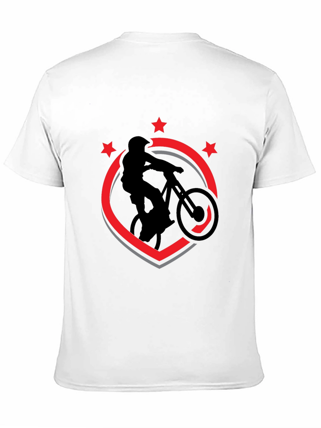 Mountain Bike T-Shirt - Black Cotton Biker Design