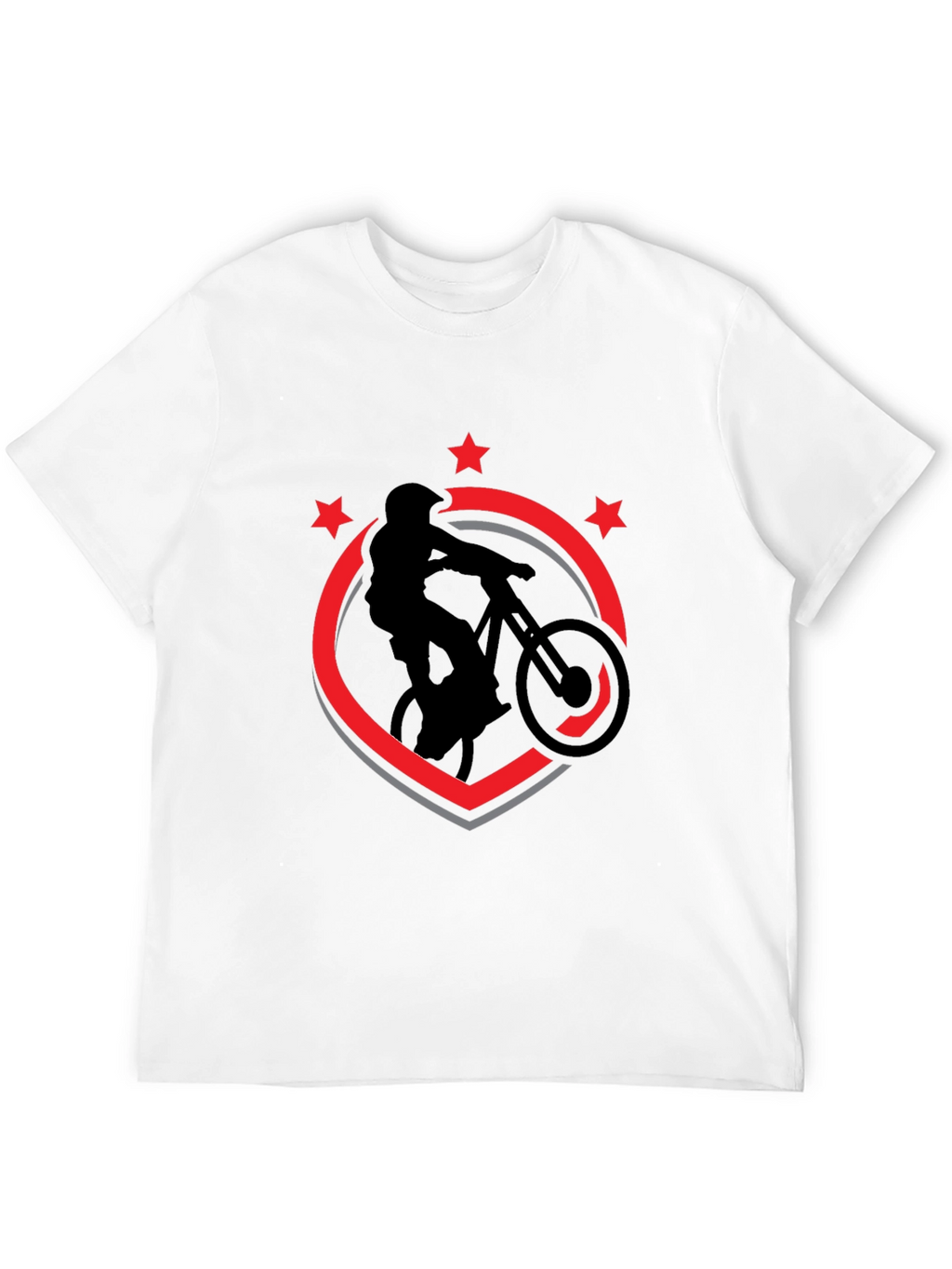 Mountain Bike T-Shirt - Black Cotton Biker Design