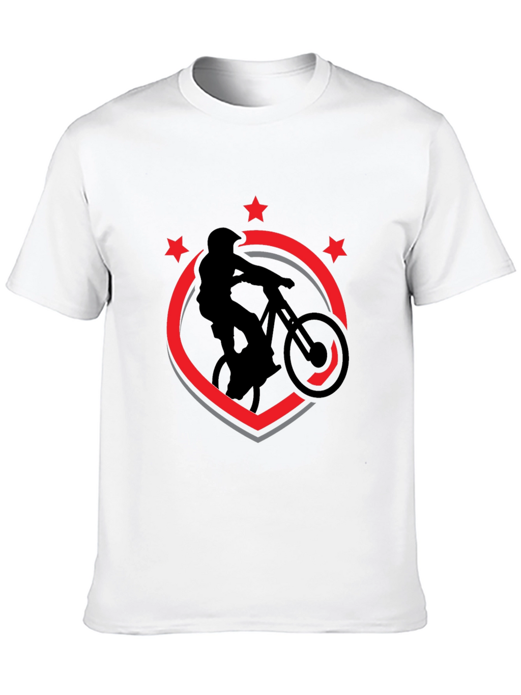 Mountain Bike T-Shirt - Black Cotton Biker Design