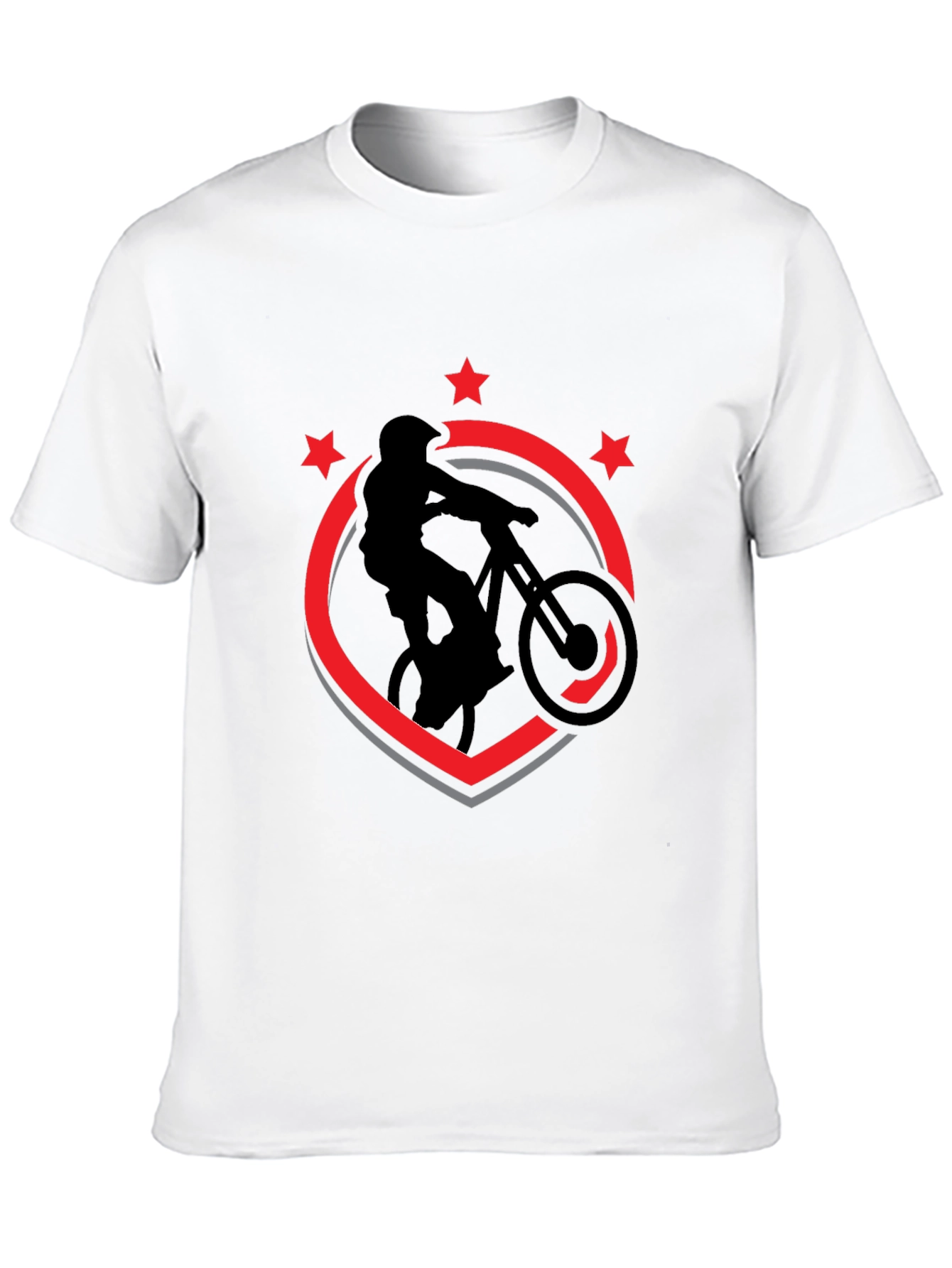 Mountain Bike T-Shirt - Black Cotton Biker Design