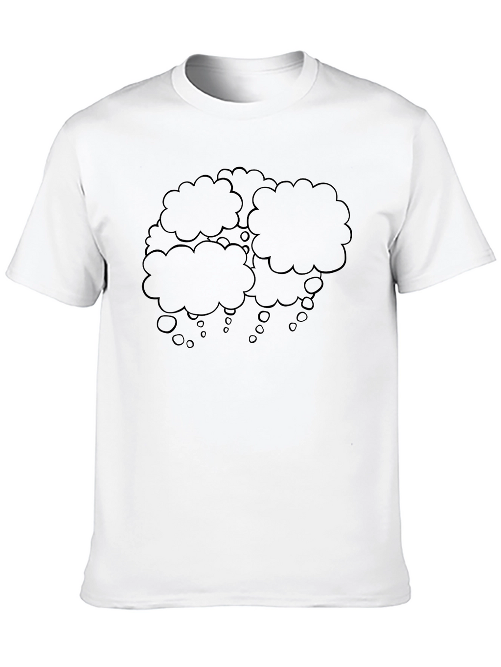 Mens Black T-Shirt with Thought Bubble Design