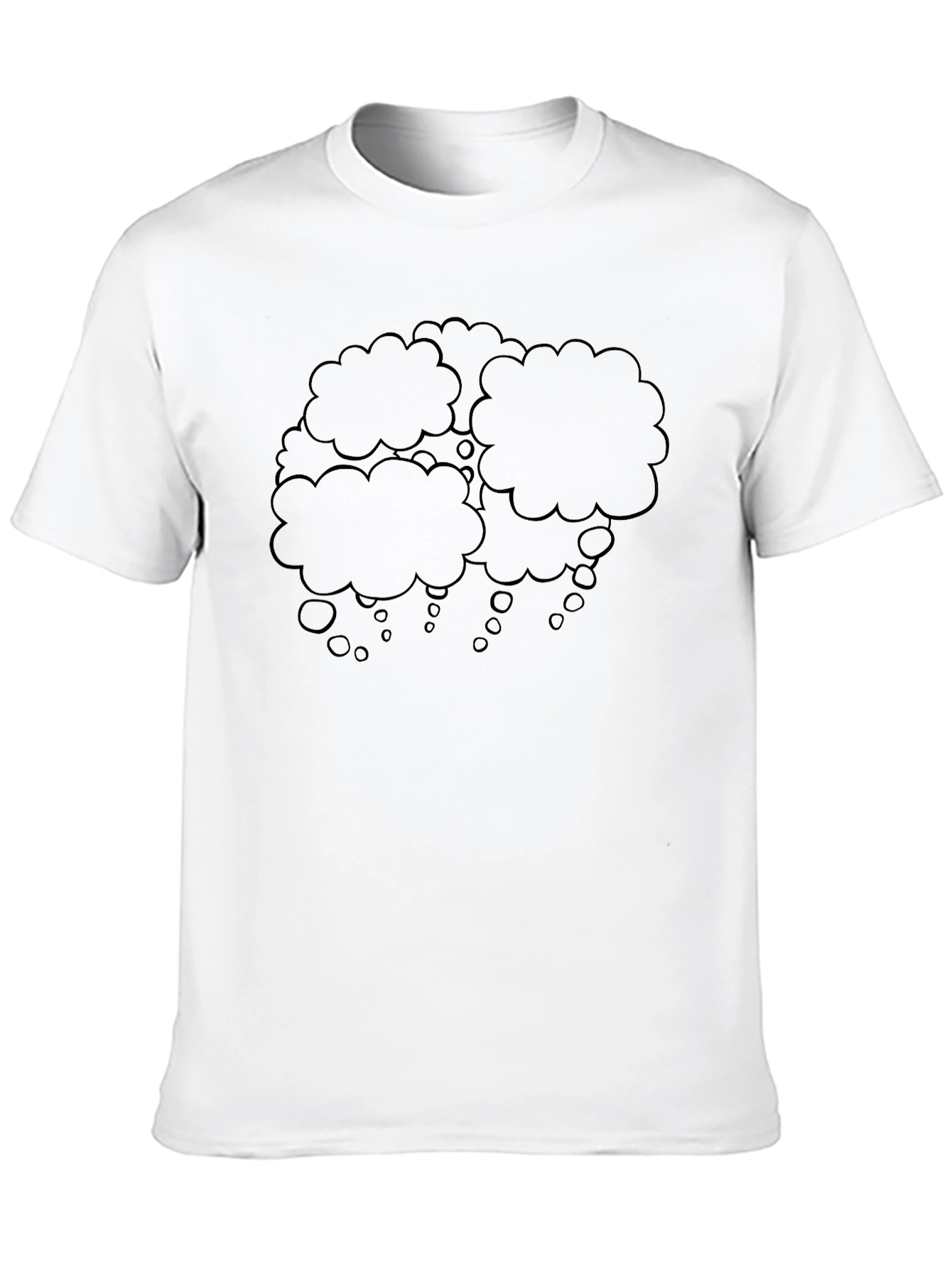 Mens Black T-Shirt with Thought Bubble Design