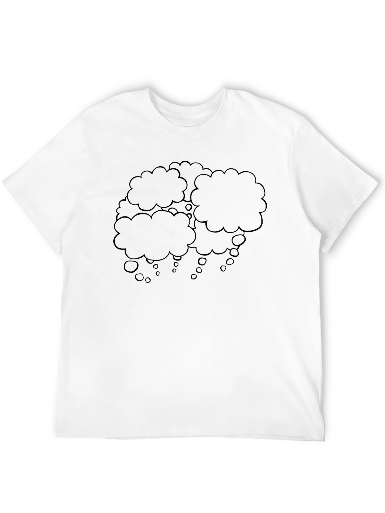 Mens Black T-Shirt with Thought Bubble Design