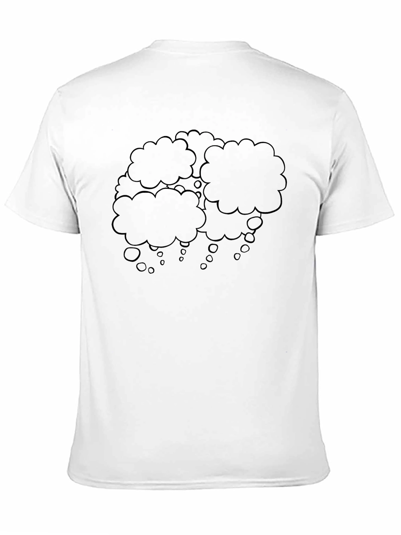 Mens Black T-Shirt with Thought Bubble Design