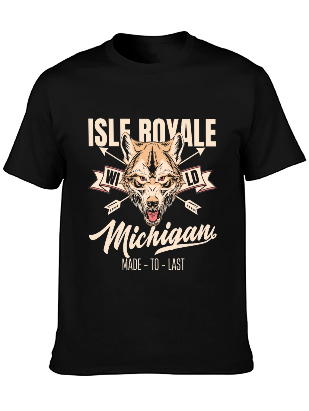 Isle Royale Michigan Wolf Graphic T-Shirt