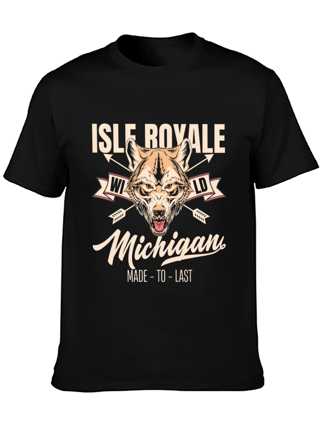 Isle Royale Michigan Wolf Graphic T-Shirt