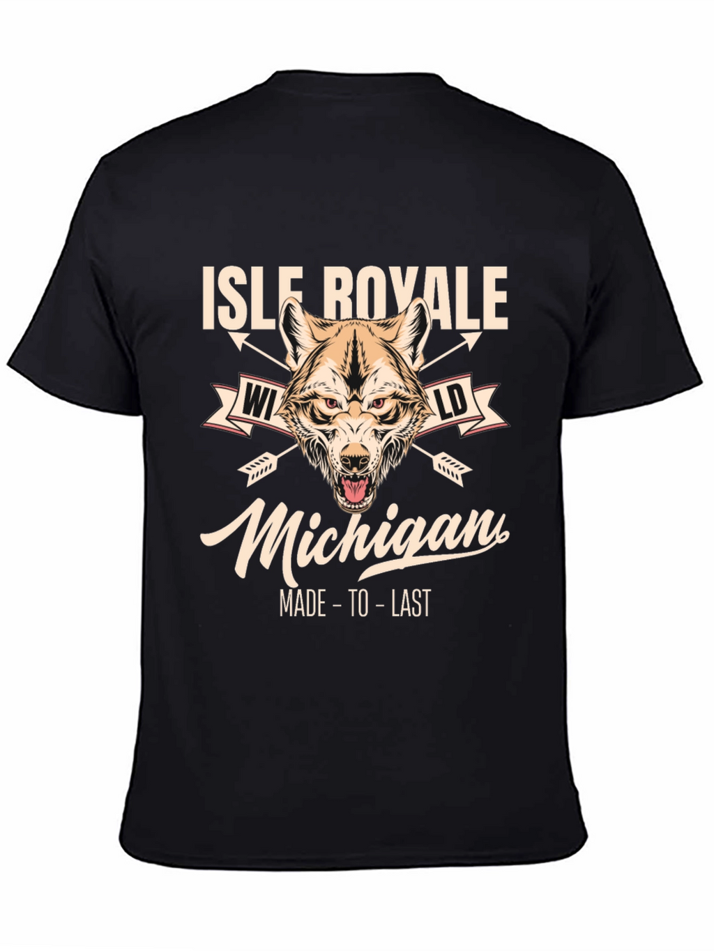 Isle Royale Michigan Wolf Graphic T-Shirt