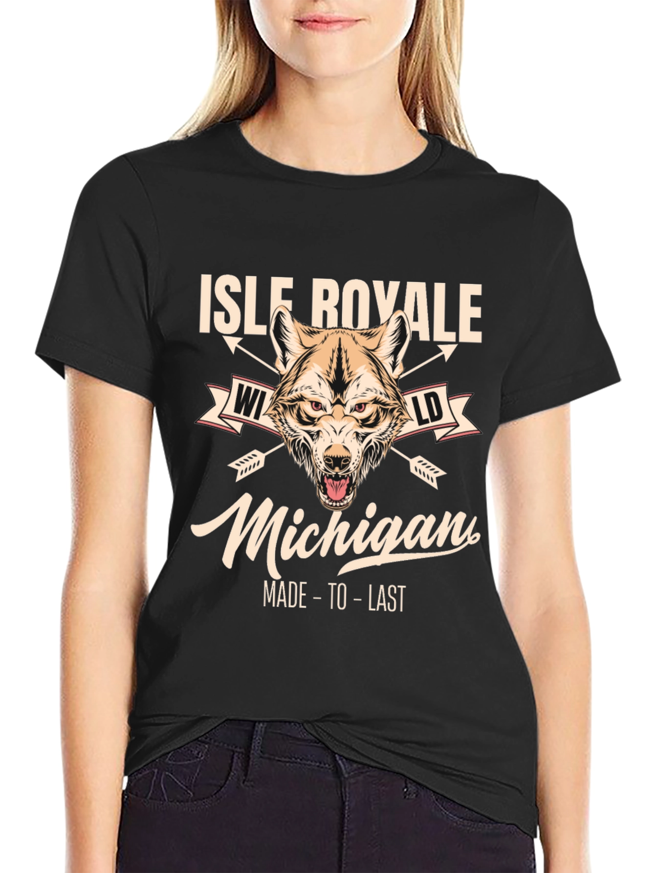 Isle Royale Michigan Wolf Graphic T-Shirt