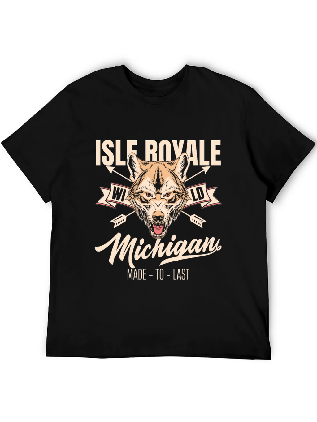 Isle Royale Michigan Wolf Graphic T-Shirt