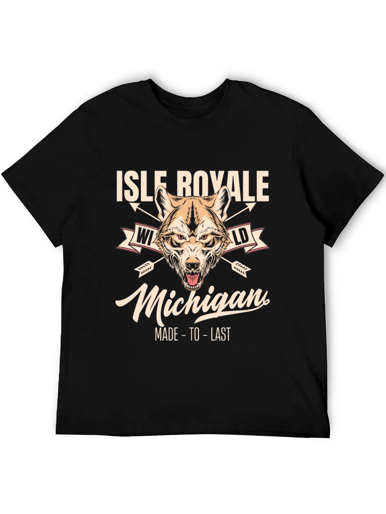 Isle Royale Michigan Wolf Graphic T-Shirt