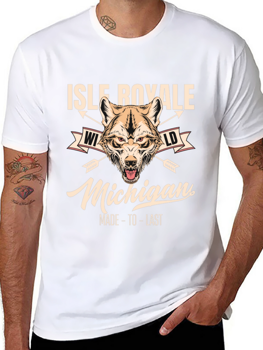 Isle Royale Michigan Wolf Graphic T-Shirt