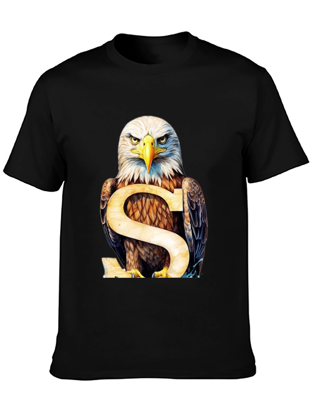 Eagle Graphic Print Mens Black T-Shirt