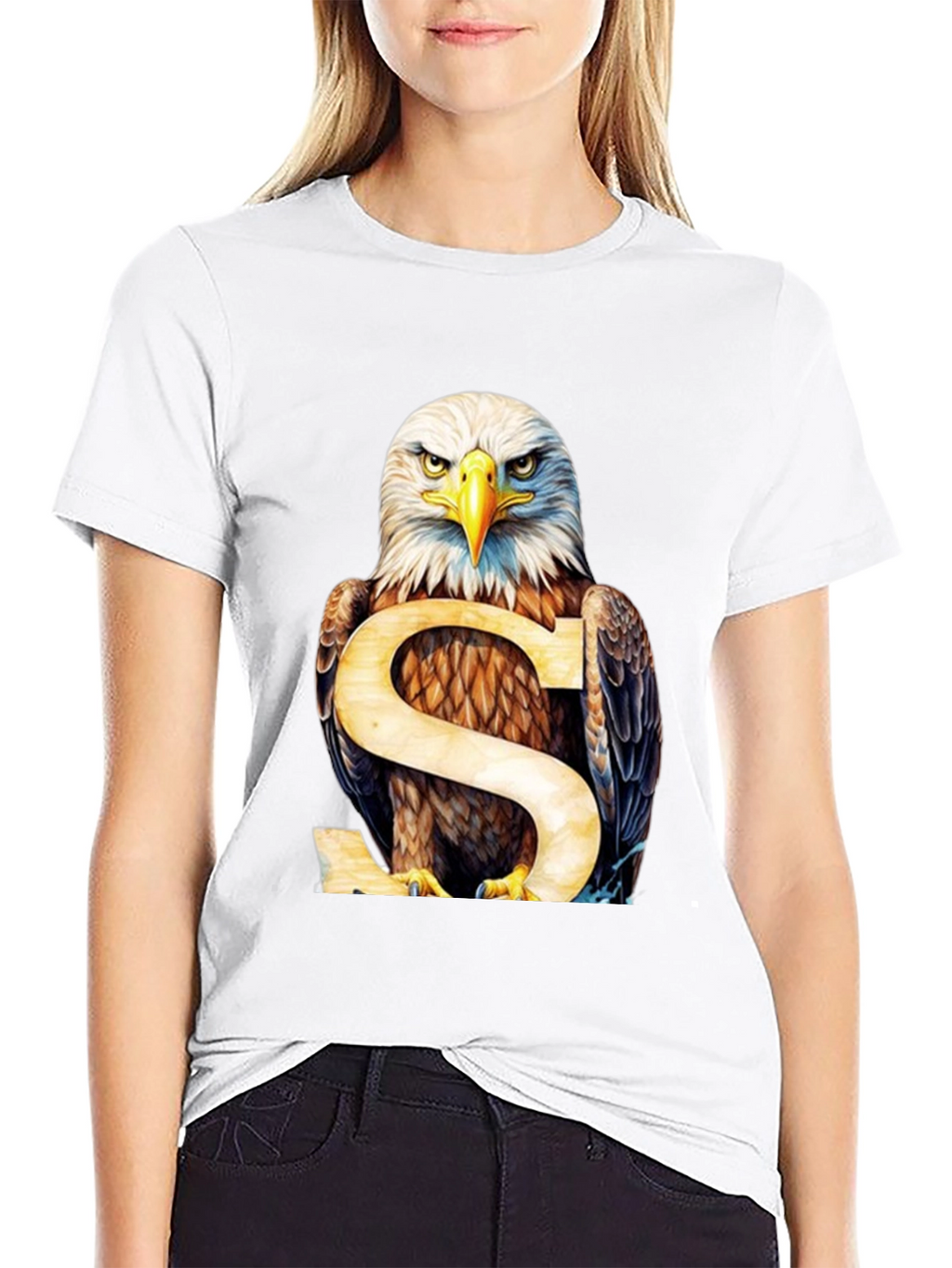 Eagle Graphic Print Mens Black T-Shirt