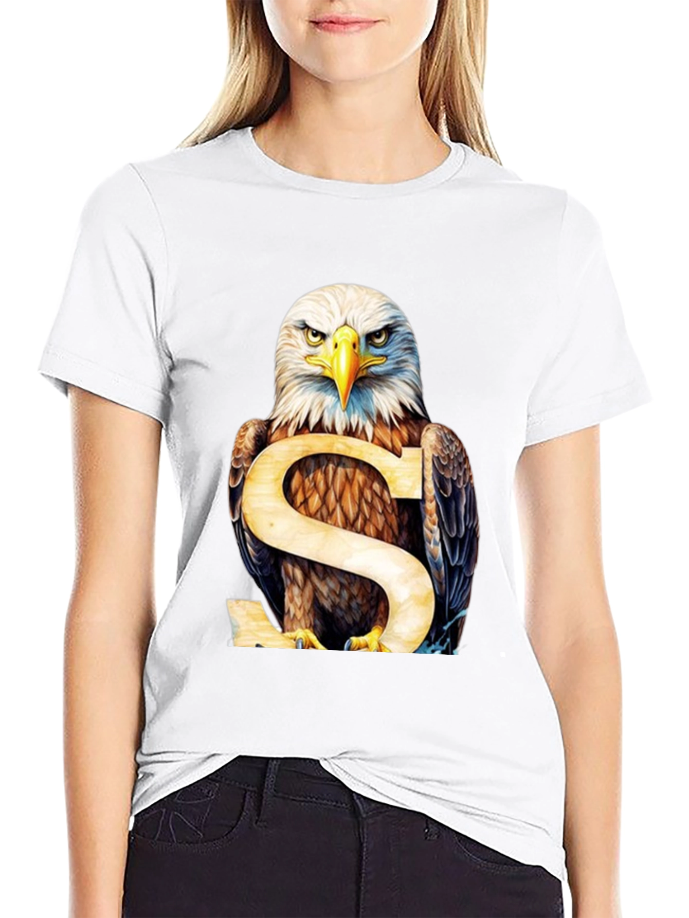Eagle Graphic Print Mens Black T-Shirt