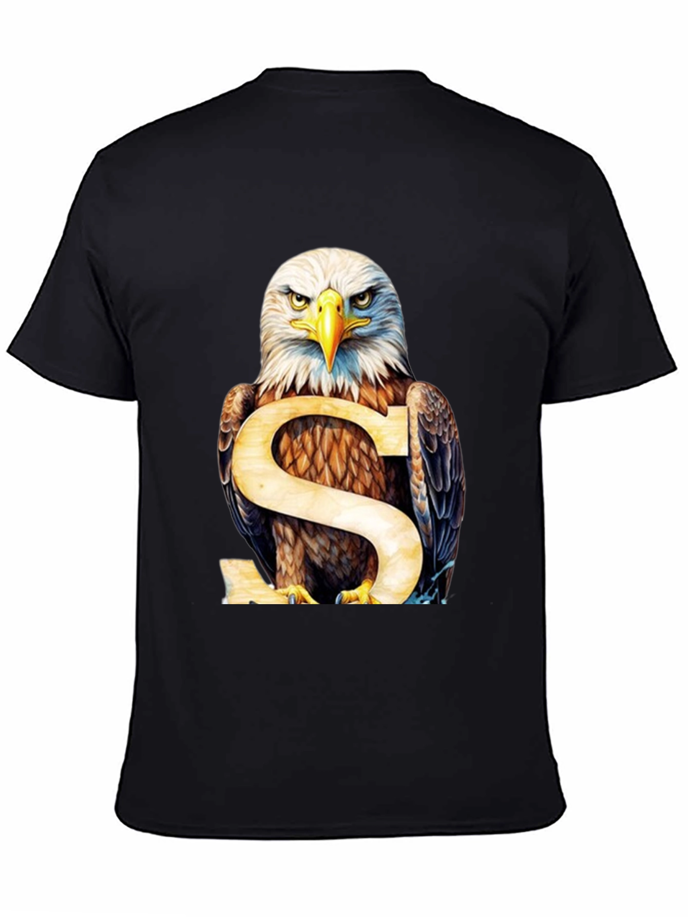 Eagle Graphic Print Mens Black T-Shirt