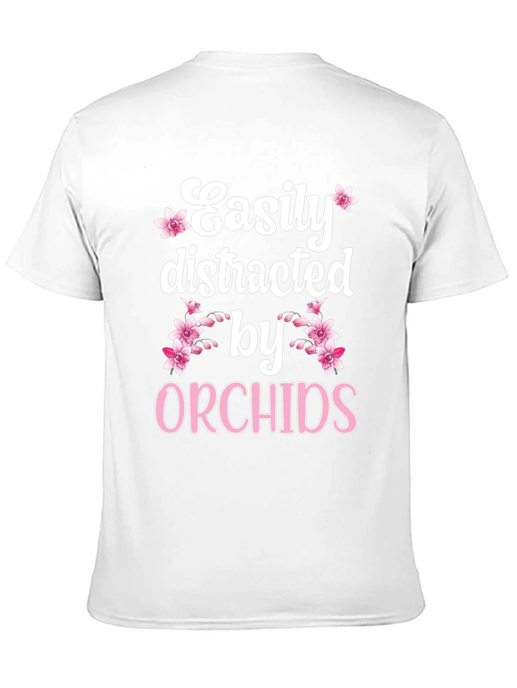 Easily Distracted by Orchids Black T-Shirt