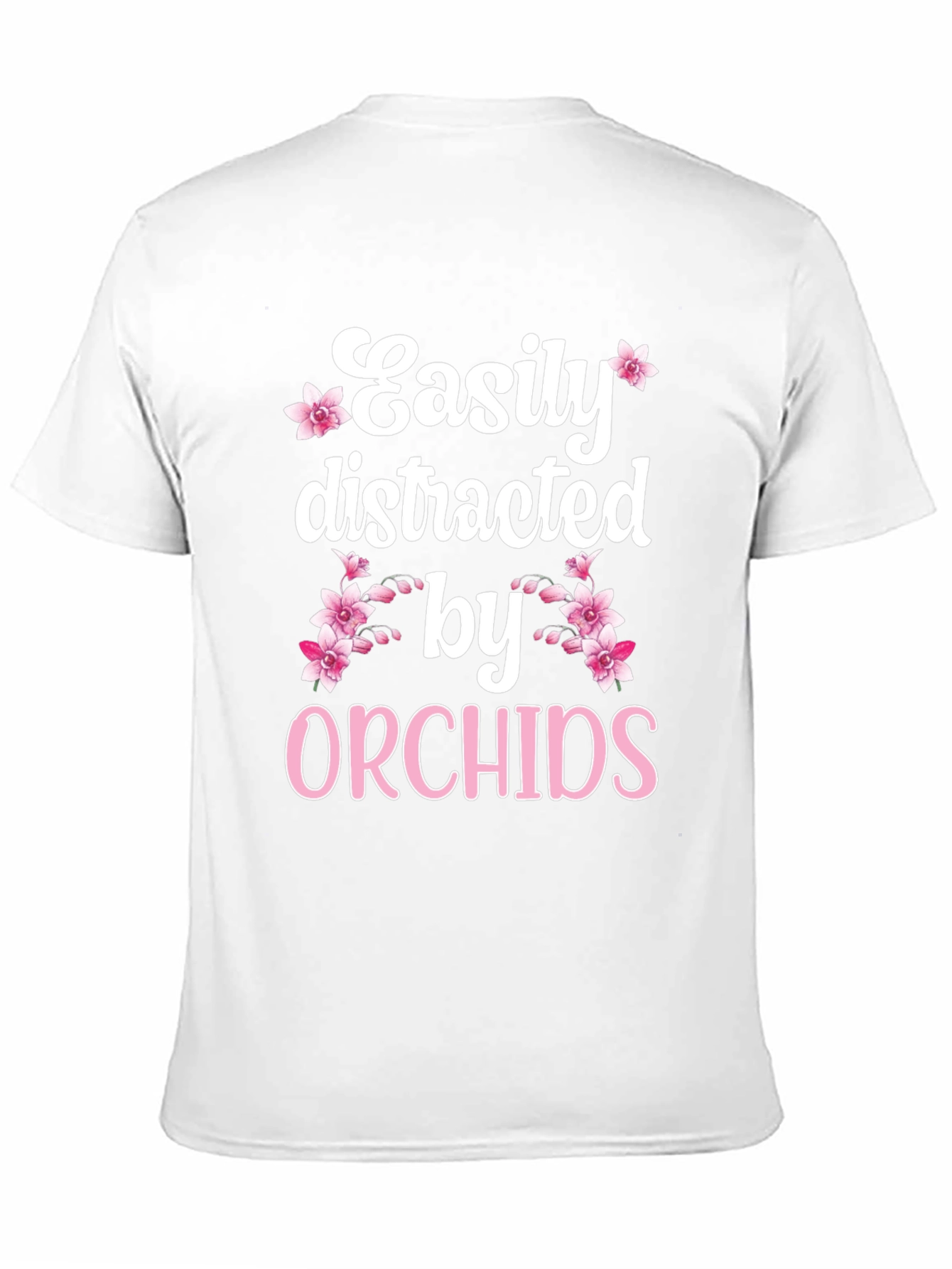 Easily Distracted by Orchids Black T-Shirt