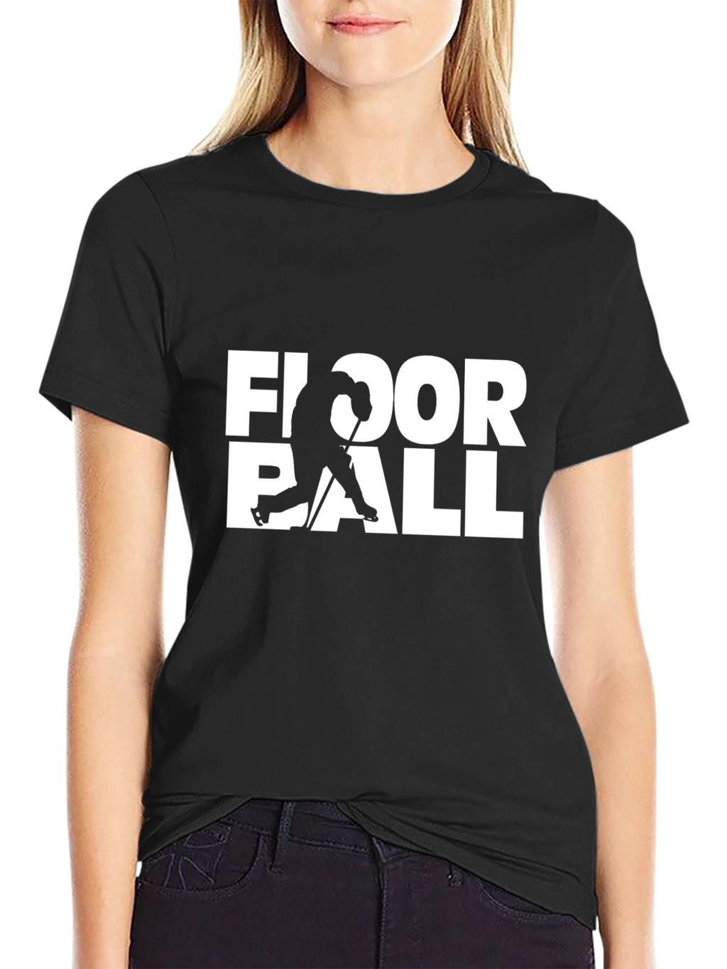 Floorball Graphic Tee - Black Short Sleeve