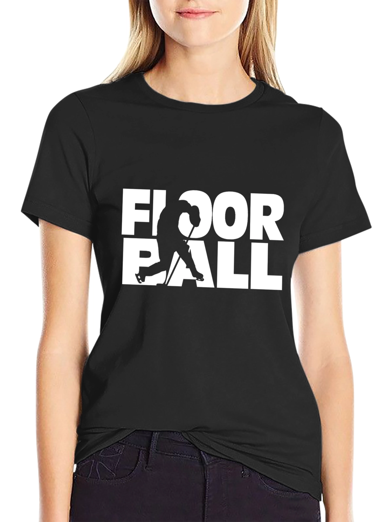 Floorball Graphic Tee - Black Short Sleeve