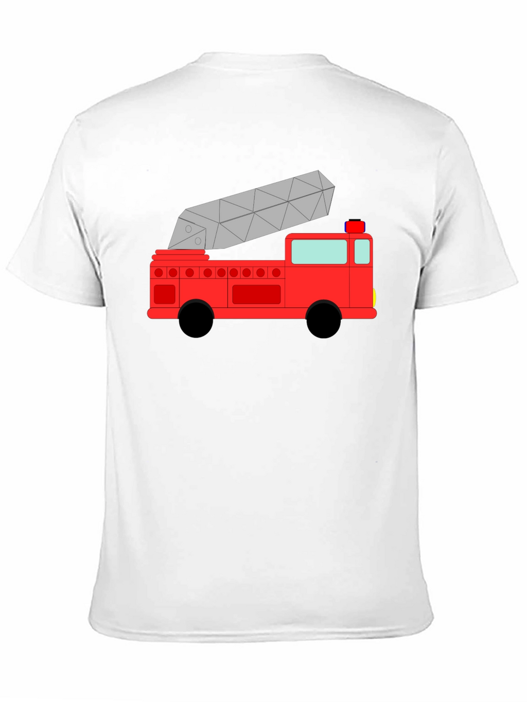 Cartoon Firetruck Black T-Shirt