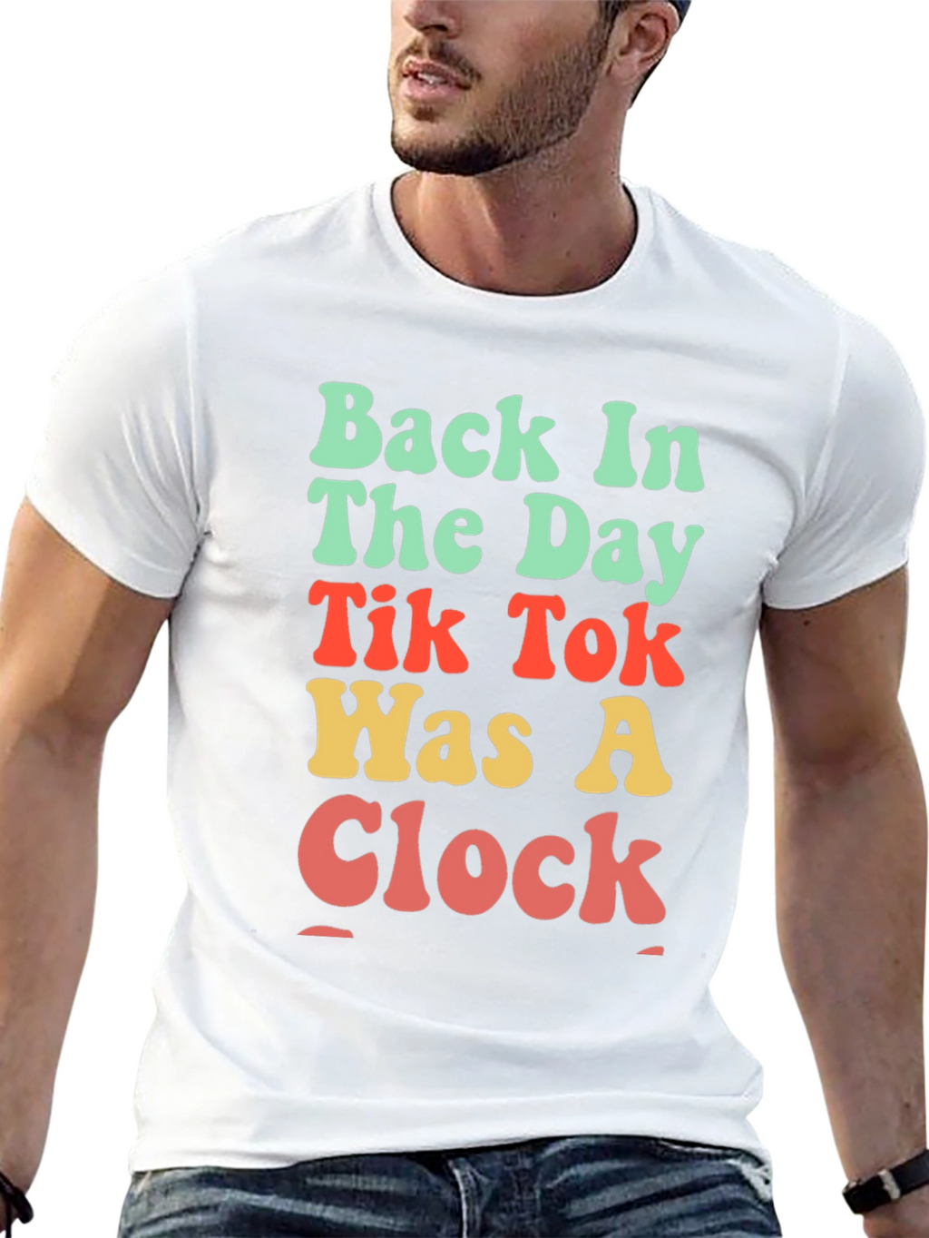 Retro TikTok Was A Clock Black T-Shirt