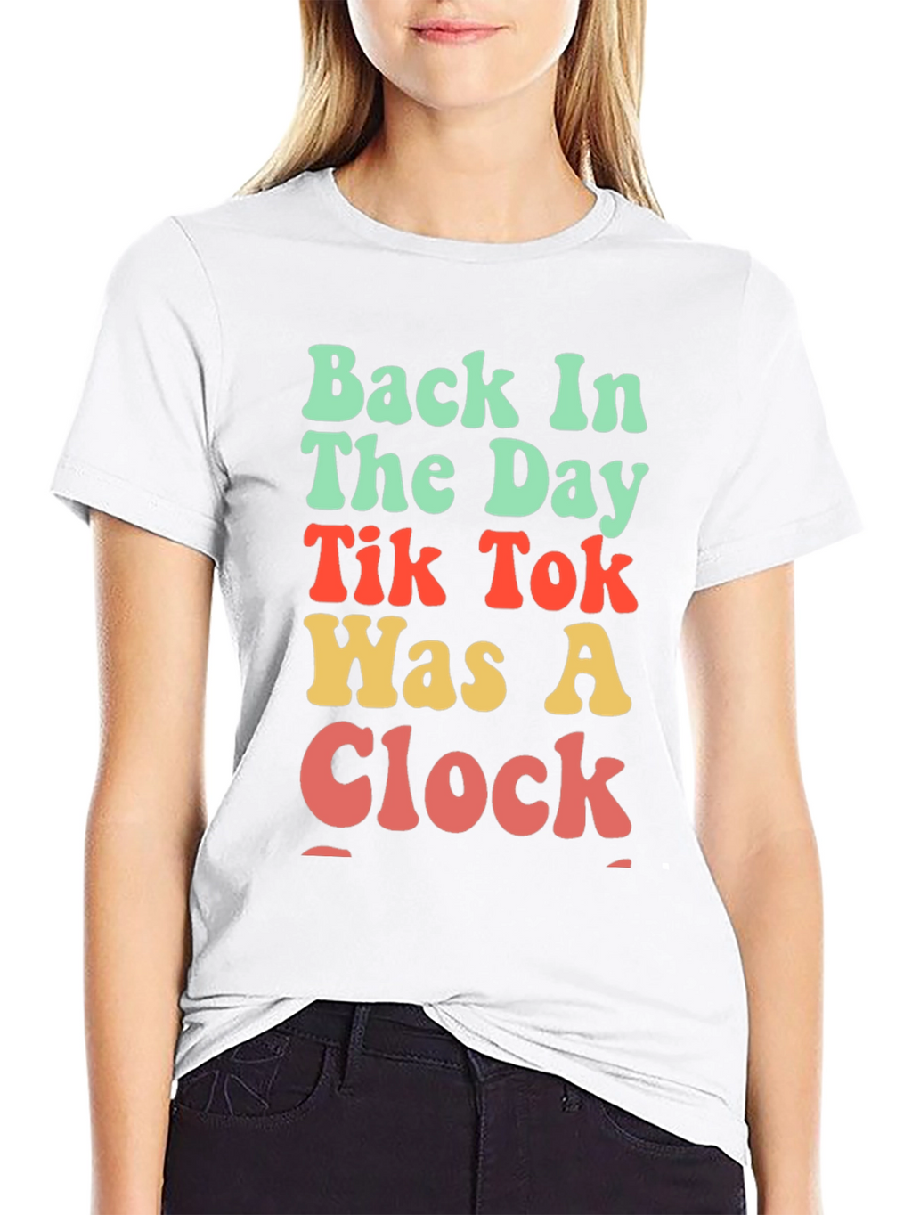 Retro TikTok Was A Clock Black T-Shirt