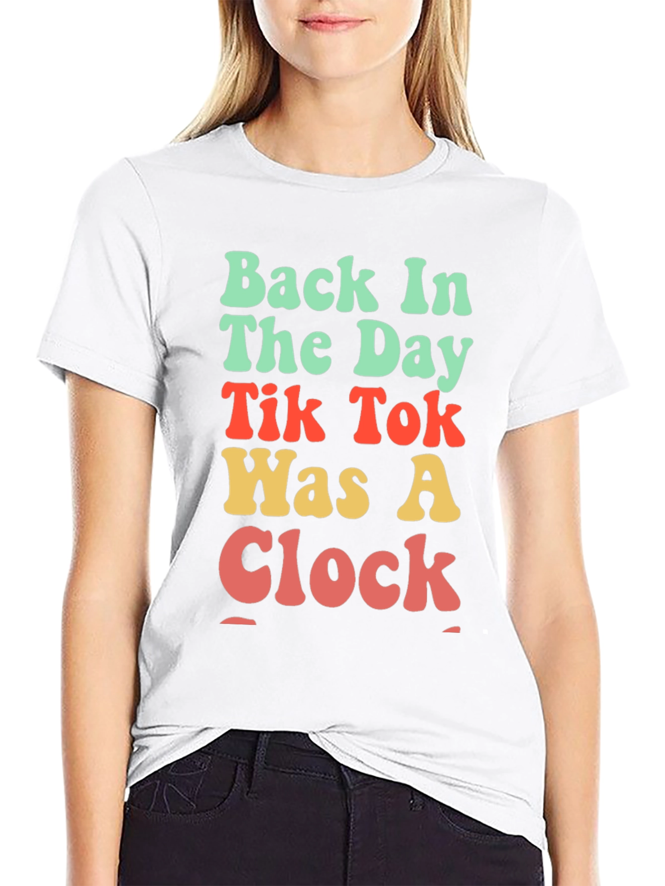 Retro TikTok Was A Clock Black T-Shirt