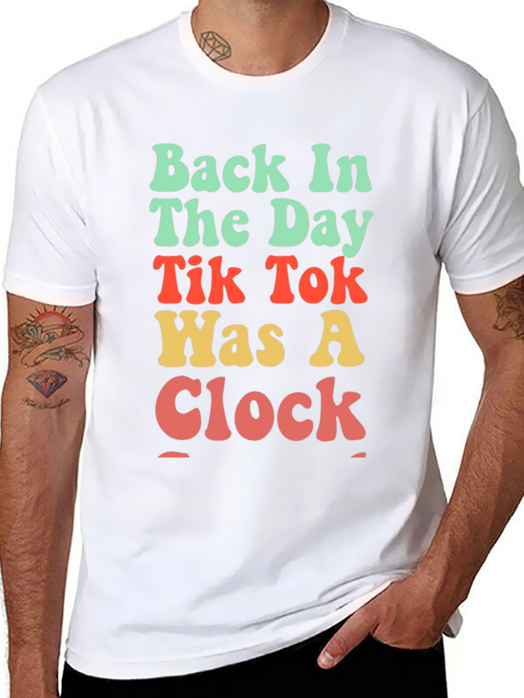 Retro TikTok Was A Clock Black T-Shirt