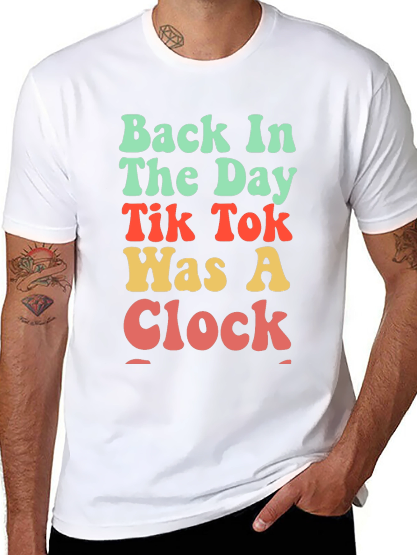 Retro TikTok Was A Clock Black T-Shirt