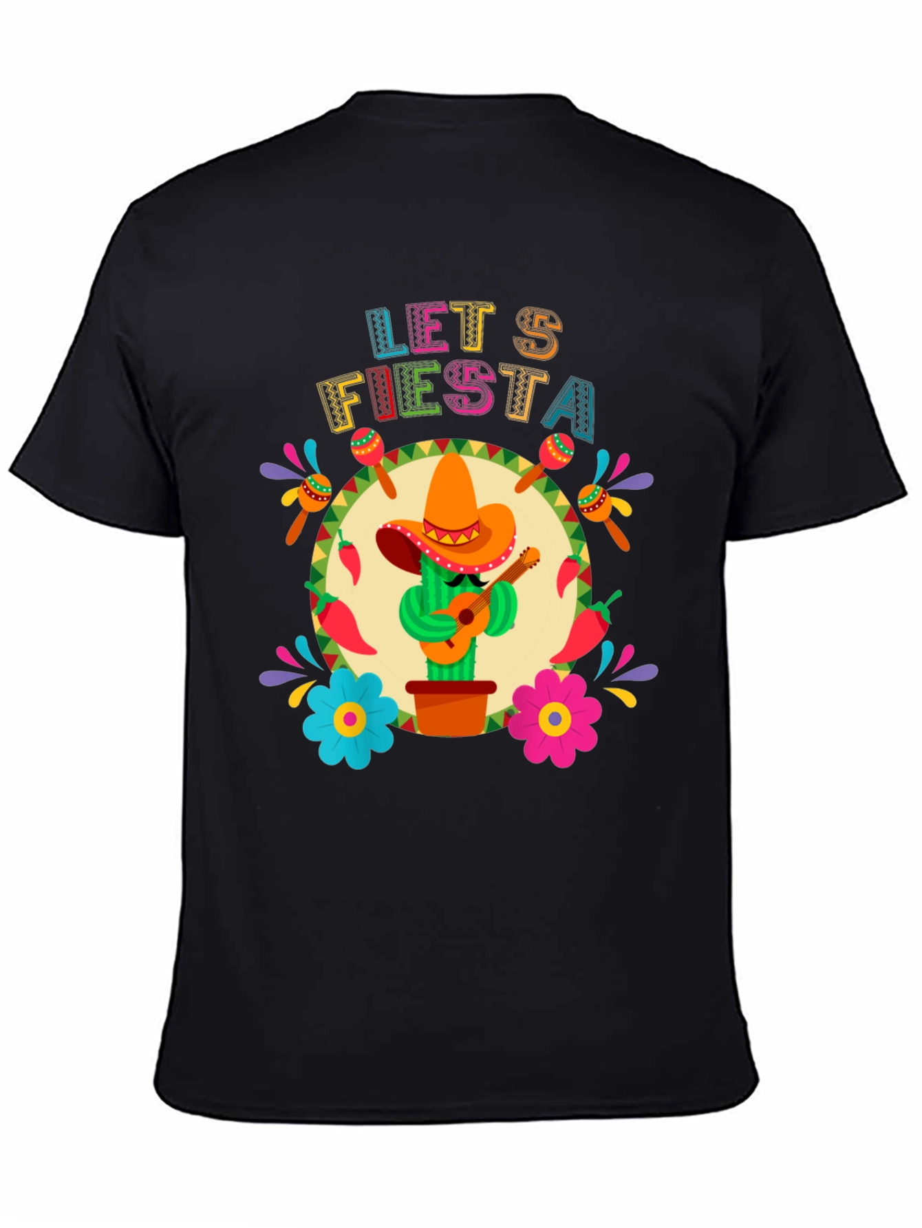 Lets Fiesta T-Shirt - Fun Cactus Design