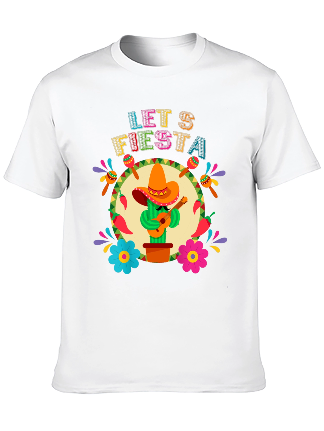 Lets Fiesta T-Shirt - Fun Cactus Design