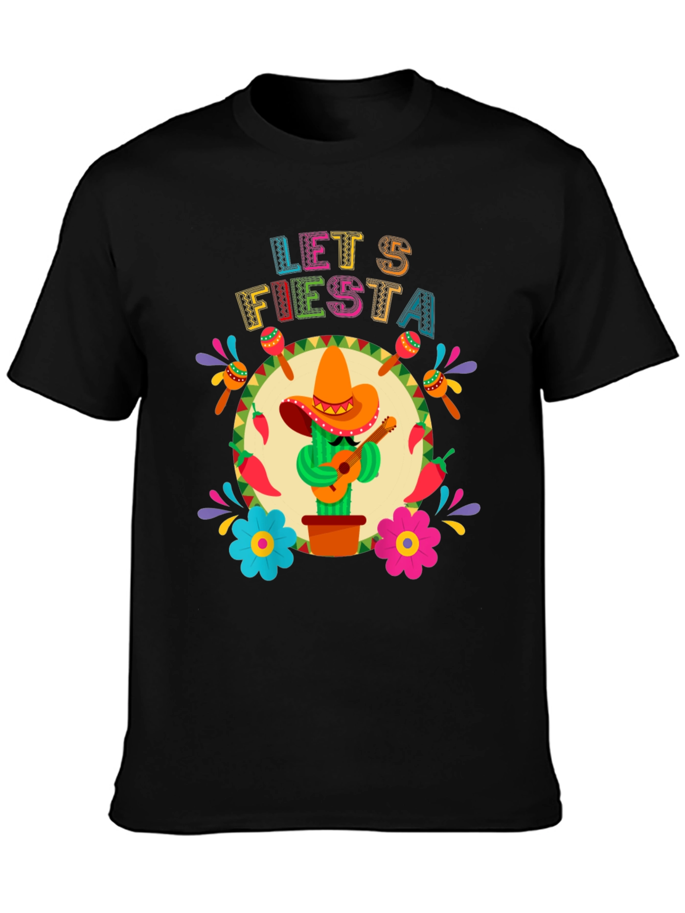 Lets Fiesta T-Shirt - Fun Cactus Design