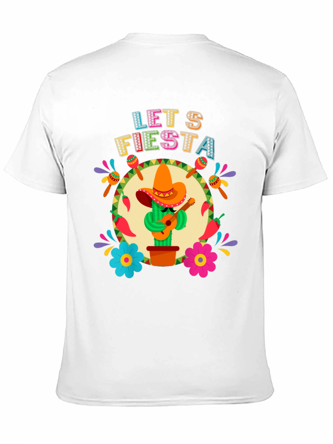 Lets Fiesta T-Shirt - Fun Cactus Design