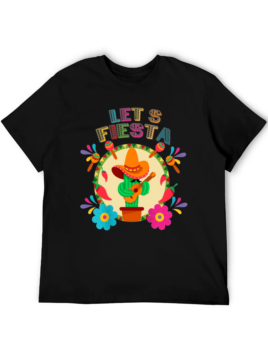 Lets Fiesta T-Shirt - Fun Cactus Design